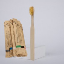 50100 개 부드러운 강모 대나무 칫솔 생분해성 천연 숯 친환경 컬러 나무, 8.100pcs yellow