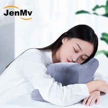 JENMV 낮잠 수면 베개 사무실 책상 엎드려자는 메모리폼베개 캐릭터 낮잠 베개 학생 사무실 책상 낮잠 숙면 꿀잠베개 쿠션, 실버폭스