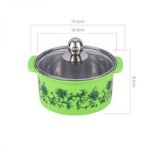 꼬치어묵탕냄비 캠핑오뎅냄비 스텐 인덕션 팬 자주 주물, 그린 贴꽃 16CM涮涮锅