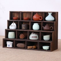 아트미니 16종택1 다기장 다완장 찻장 그릇장 우드쇼케이스 수납장, 6_63.5x13.5x27cm(15칸)