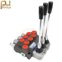 수동 작동식 방향 밸브 3 스 P40 유압 모노블록 유량 제어, [01] P40 3 Spool, [01] NPT, 01 P40 3 Spool_01 NPT
