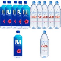 에비앙 1L 6개 + 피지워터 1L 6개, 12개