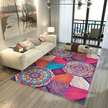 북유럽 보해미안 발 매트 인테리어 소품 에스닉 러그 레트로 스타일 카펫 거실 홈, 40x60cm, 3