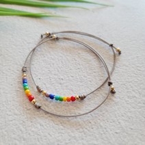 무지개 우정팔찌 만들기 DIY - 2개 1세트 구성