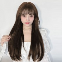 뿌이뿌이가발 러브미 생머리 피스 붙임머리 부분가발 똑딱이 여자 긴머리, 밀크브라운