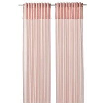 이케아 모알리사 커튼한쌍 페일핑크 핑크 145x250cm