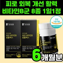 멀티 비타민 B 복합체 만성 피로 영양제 40대 여성 비타민제 아연 셀렌 콤플렉스 셀레늄 비 12 면역력에 좋은 중년 남자 온가족 판토텐산 직장인 30대 50대 B군 비군 8종, 2박스(6개월분)