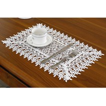 블로섬 꽃자수 레이스 테이블러너 45X30CM 북유럽풍 감성식탁보 서랍장덮개 식탁러그 주방인테리어
