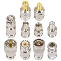 Kaunosta N 타입 RF 동축 어댑터 키트 수 플러그 암 커넥터 to SMA F UHF BNC 잭 WiFi 안테나 라디오 컨버터 엑터더 10개 USA 미국