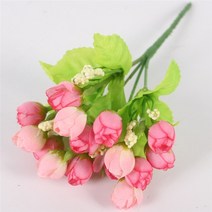 가을 15 머리꽃다발 작은 꽃 봉오리 장미 포엽 실크 인공 꽃 diy 웨딩 홈 크리스마스 장식 꽃 선물 사진 소품, 분홍