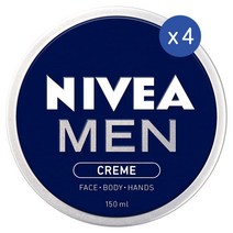 니베아 맨 크림 수분크림 페이스 바디 핸드 150ml Nivea MEN Creme Moisturiser Face Body Hands, 4개