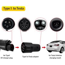 전기차 충전 젠더 변환 어댑터 fwhw evse for tesla gbt 1 2 126, type1  테슬라 60a, 1개