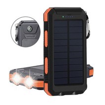 Ciliver 아마존 듀얼 헤드라이트 태양광 보조배터리 나침반 태양광 모바일 전원 키트 10000mah, 완제품 10000mah, 화이트케이스+블랙미디엄블루