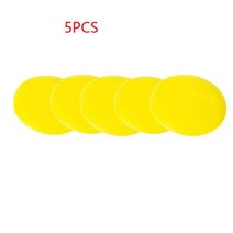 자동차 라운드 왁싱 광택 스폰지 고밀도 폼 어플리케이터 패드 경화 연마 디테일링 도구 세차, yellow 5