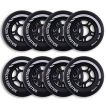 Rollerex VXT500 인라인 스케이트 휠 (8팩) (다양한 사이즈 및 색상 옵션 제공) (스틸 블랙 80mm) -실내 실외 - 롤러 블레이드 휠 교체용, 80mm, Steel Black