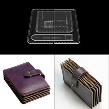 목형 가죽재단 DIY 패턴 커터 프레스 절곡 철판 가죽공예 도구가죽 공예 지갑 acrylic pattern 금형 디자인 bank card bag acrylic diy 봉제, 10.5x6.8x1.5cm