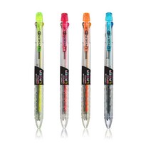 [문구조아] 라인플러스 라탄 레이져 볼펜 형광주황, 4개