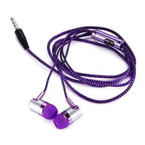 유니버설 유선 전자 스포츠 헤드셋 3.5mm MP3 MP4 배선 서브 우퍼 유선 이어 버드 헤드폰 소음 성인 십대 취소, 보라색