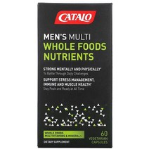 Catalo Naturals 맨즈 멀티비타민 홀푸드 식물성 60캡슐, 60개, 1개
