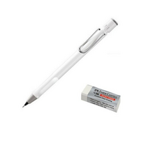 LAMY 사파리 샤프 샤이니화이트 + 파버카스텔 지우개 세트, 1세트, 0.5mm