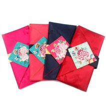 윤씨방 목단자수 매화단 예단보, 빨강색예단보, 봉채용(신랑선택)