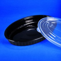 타원찜용기 소 검정 탕 야식 반찬포장 100세트 참조은팩