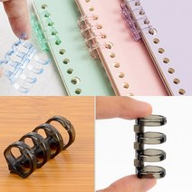 컬러 제본링 4구 1P 제본용품 코일링 스프링분철, 투명