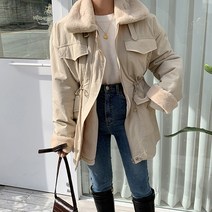[랜덤플레이] 허리 스트링 투 포켓 안감 야상 자켓