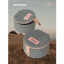 노감성 미니보석함 소형 정리함 수납함 목걸이 귀걸이 휴대용 피어싱 반지 RPQ2H, A.라이트 블루 데님