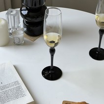 프렌치 에메랄드 샴페인잔 스위트 스파클링 화이트 하이 버블 스템 프랑스식 그린 샴폐인잔, 블랙 레그 앤티크 샴페인잡 1잔ml