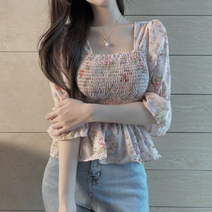 제이컬리 페라스II 여성용 스퀘어넥 반팔 블라우스