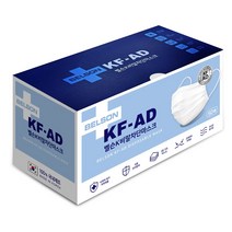국산 덴탈마스크 KF-AD 비말차단 식약처 인증 의약외품 50매, 50매입, 4개