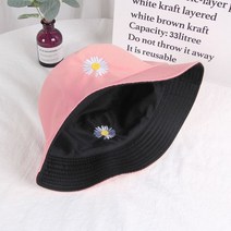 사계절 썬캡 남녀공용 캠핑 등산모자 방수 하이킹 코튼 밀리터리 빅사이즈 남성벙거지모자 캐주얼, S(56-58cm), 리버서블(리틀데이지-핑크/블랙)