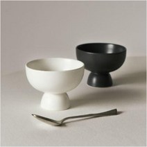 모던 감성 도자기 디저트 아이스크림 요거트 빙수 장류 소스 굽높은 에스티 볼 그릇 10cm, 화이트, 1개
