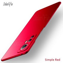 Xiaomi-Mi 11 라이트 프로스트 하드 케이스 12S 울트라 슬림 매트 코크 Xiaomi Mi 12 11T 12T 프로 12X 11i 11X 10T 10 S, Simple Red, 레드