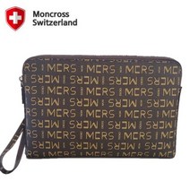 몽크로스 스위스 전통 브랜드 모노그램 패턴 포인트 남여공용 클러치백 MK90713 자가드 브라운 (모다김천구미점)