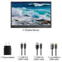 휴대용 보조 터치 모니터 4K 스마트 캠핑용티비 15.6 인치 1080P IPS 휴대 스테레오 듀얼 스피커 HDR 디스플레이 HDMI USB C 게임 화면 전화 PC Mac Xb, 04 No case stand, JP 플러그