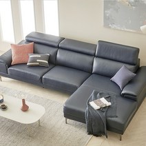 한샘 론다 천연면피 가죽소파 4인카우치, 좌형(B), 그레이