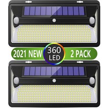 [승급판 360LED 2개 고감도 센서] 센서 라이트 솔라 센서 라이트 3개 지능 모드 320° 조명 범위 3000mAh 내장 인감 센서 자동 점등소등 에너지 절약 방수 방범 라이트 양면 테이프 부착 벽걸이정원울타리현관가든 라이트 주차장지진정전시 적용 2개 세트