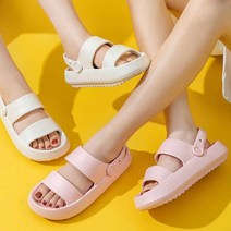 샌들 여성 비올때 푹신 여름 통굽 학생 여자 신발 슬리퍼 편한