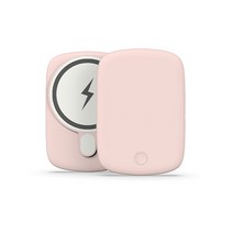 맥세이프 갤럭시 아이폰 고속 무선충전 보조배터리, 핑크, 5000mAh