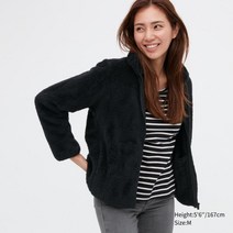 [국내매장판] 유니클로 후리스 블랙 여성용 풀 Zip 재킷 따뜻한 449753