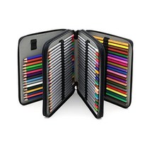 BTSKY 색연필케이스 파우치 필통 펜 대용량 귀여운 203849, Black, Black