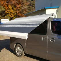 캠핑카어닝 카라반어닝 자동전동방식 크랭크핸들겸용 스타렉스에 가로바 필요없는 천장형어닝, 사이즈, 길이1.7m 폭 1m