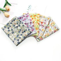 여성손수건 가제 면 쁘띠 목손수건 플라워 페이즐리 5장 1세트