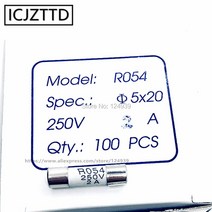 RO54 퓨즈 5x20mm 250V 0.5A 1A 2A 3A 4A 5A 6A 8A 세라믹 보험 튜브 개, 01 5x20mm_04 3A 10pcs
