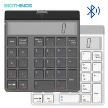 한손키보드 커스텀 bluetooth keyboard numpad 숫자 키패드 2 in 1 무선 전자 계산기 12 자리 lcd display for thinkpad windows, 록 블랙
