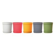 가정용 소형 컬러풀 분갈이화분 아파트정원 매장 텃밧가꾸기 베란다꾸미기 주택 카페, 1개, DAMDDA베이직미니 옐로우