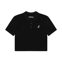 캉골 여성 크롭 반팔카라티 K8013P Black