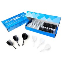 폭스 스마일 다트 항공편 샤프트 12PCS 통합 및 2BA 스크류 인-원, Black  White 12pcs